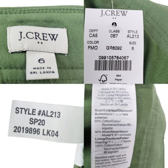 J.Crew Factory Womens Green Belted A-Line Twill Skirt Size 6 NWT - Picture 3 of 3